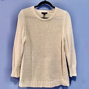 J Crew Cream Knit Sweater Long Sleeve Size XL
